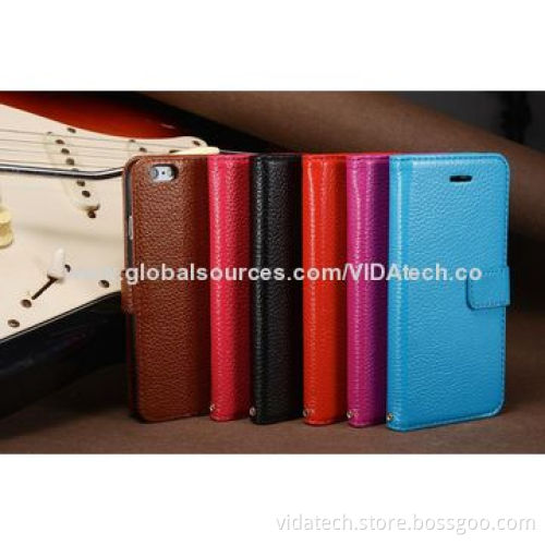 Genuine Leather Case with Stand Function and Card Slot, for iPhone 6, with own FactoryNew